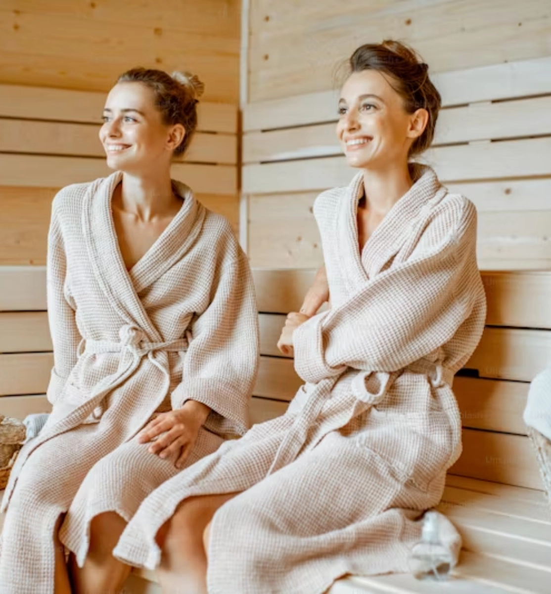 ladies in sauna